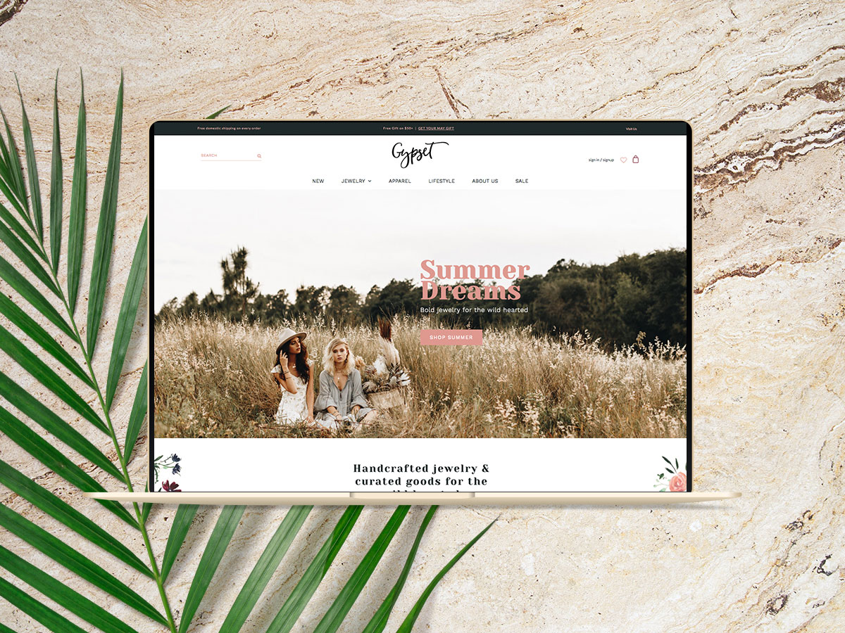 gypset collective shopify homepage