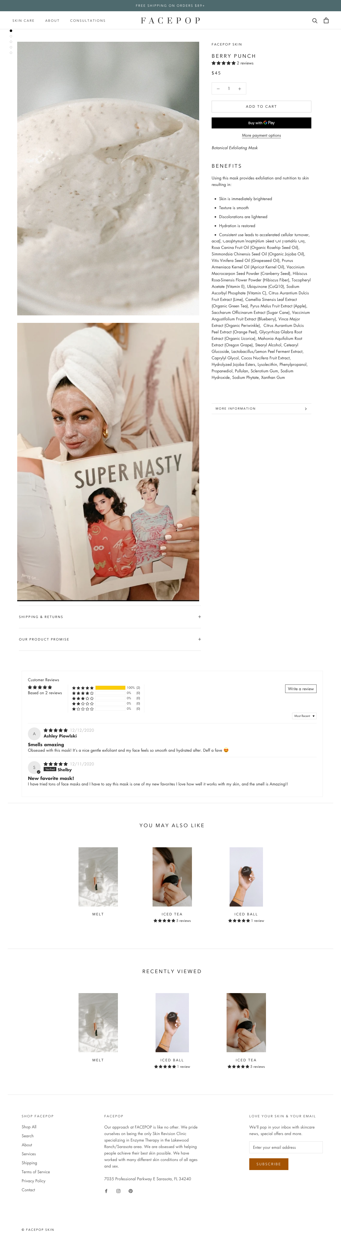 facepop product page design shopify