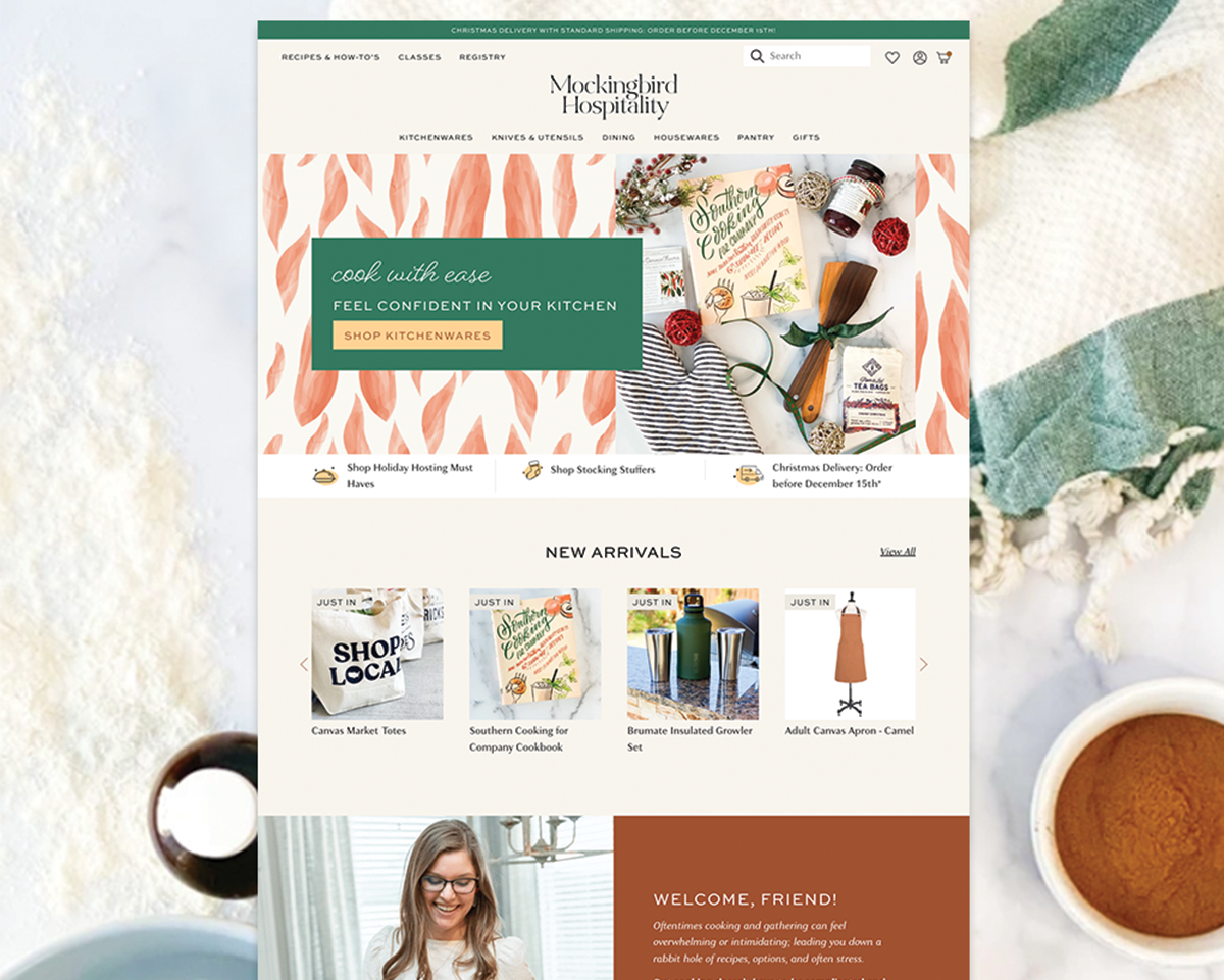 Mockingbird Hospitality homepage design